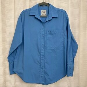 Abercrombie and Fitch Blue Poplin Blend Oversized Button Down Size XS Unisex
